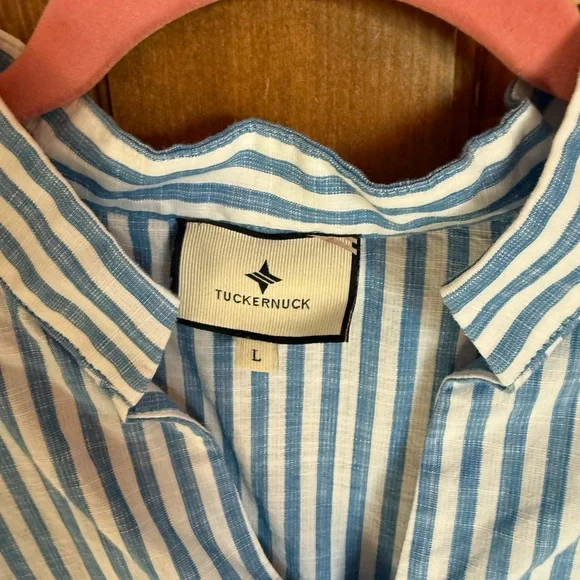 Tuckernuck Savannah Stripe Quarter Length Crawford Blouse size L - Picture 3 of 3